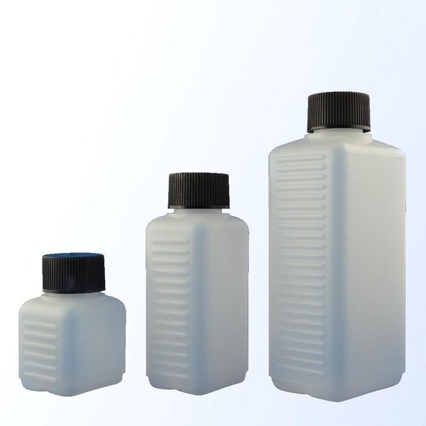 HDPE Kunststofflasche geriffelt 50 100 250 ml mit Schraubverschluss schwarz