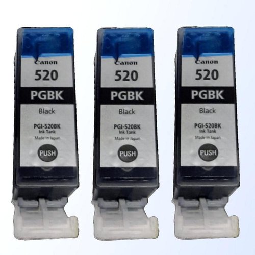 3 Original Tintenpatronen für Canon PGI-520bk black wiederbefüllt