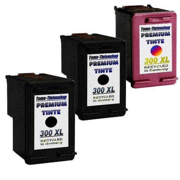 Druckerpatronen 2x  300 XL black und 1x 300 XL Color für HP Drucker
