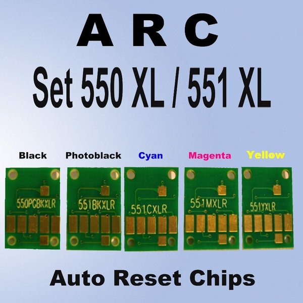 ARC 550XL / 551XL TOP SET Autoreset Chip s für Canon Patronen