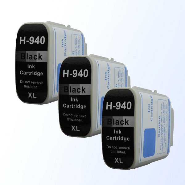 3 Patronen für HP 940 XL schwarz Sparpack