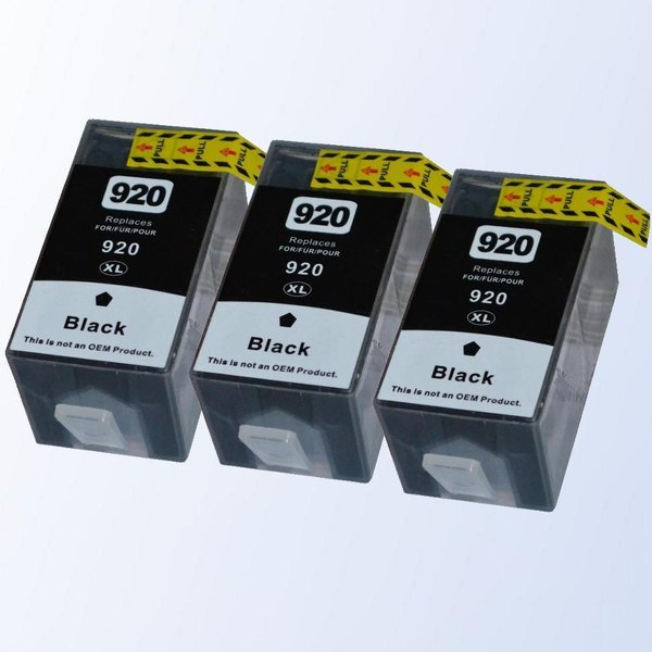 3 Patronen kompatibel zu HP 920 XL black