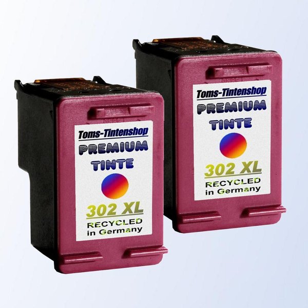 2 Druckerpatronen für 302 XL color für HP Drucker