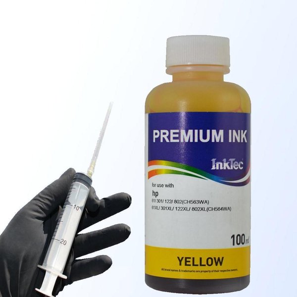 100 ml InkTec Tinte für HP Patronen 301 301XL color Yellow